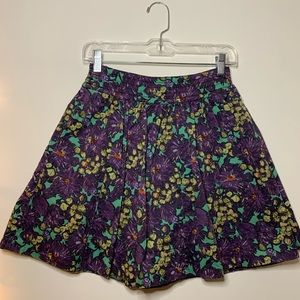 J. Crew dark floral circle skirt